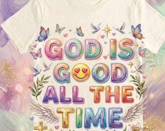 God is goed PNG handgetekend christelijk kleurblok glitter positieve vibes PNG rommelig speels grillig shabby chic sublimatiebestand