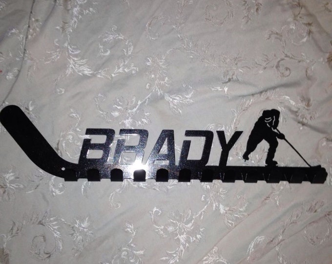 Large Personalized Hockey Stick Medal Holder, Hat Holder, Ect Etsy