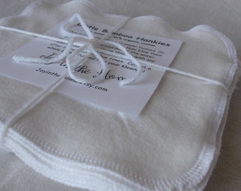 Perfect little bamboo hankies - 7x7 inches - organic - natural color