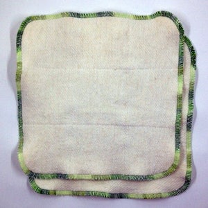 Two 8x8 hemp dishcloths - Anti-mildew, no-stink dish rag - large clean-up size - hemp/cotton or hemp/bamboo - Choose edge color