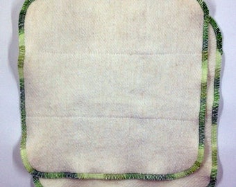 Two 8x8 hemp dishcloths - Anti-mildew, no-stink dish rag - large clean-up size - hemp/cotton or hemp/bamboo - Choose edge color