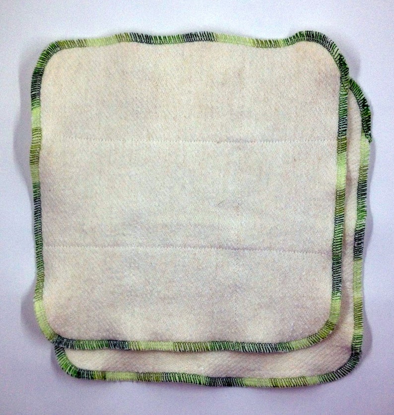 Two 8x8 hemp dishcloths Anti-mildew, no-stink dish rag large clean-up size hemp/cotton or hemp/bamboo Choose edge color image 1