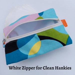 Mini Hanky Pouch Kaleidoscope Wet bag with pockets for clean and dirty Optional mini hankies image 5