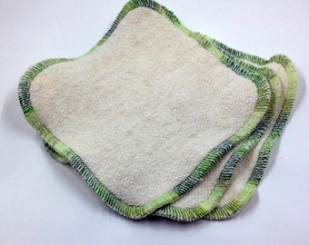 Three 5x5 hemp dishcloths - Anti-mildew, no-stink dish rag - hemp/cotton or hemp/bamboo- choose edge color