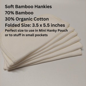 Mini bamboo hankies 5.5 x 6.5 inches image 3