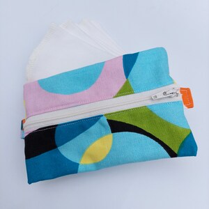 Mini Hanky Pouch Kaleidoscope Wet bag with pockets for clean and dirty Optional mini hankies image 2