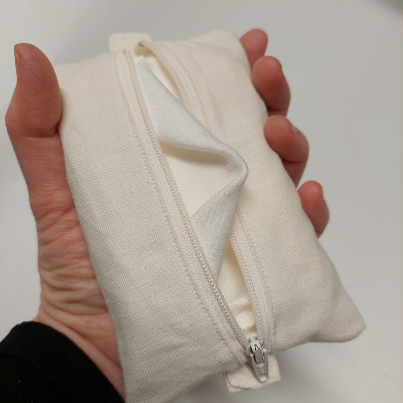 Mini Hanky Pouch Hemp Canvas Wet bag with pockets for clean and dirty Optional mini hankies image 3