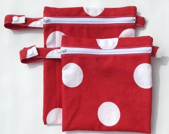 Hanky bag - dual pocket wet bag keeps clean and dirty items separate