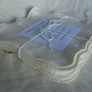 Thin, soft organic cotton hankies Choose your size natural color image 3