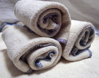 12x12 Organic Hemp Washcloth - Large anti-mildew wash cloth - thick absorbent washable reusable unpaper towel - hemp/cotton or hemp/bamboo