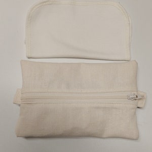 Mini Hanky Pouch Hemp Canvas Wet bag with pockets for clean and dirty Optional mini hankies image 2