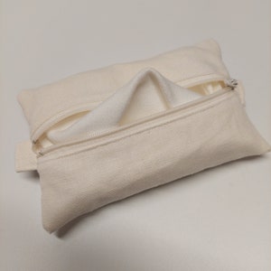 Mini Hanky Pouch Hemp Canvas Wet bag with pockets for clean and dirty Optional mini hankies image 1