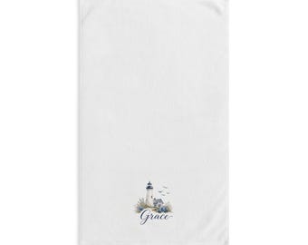 Grace Lighthouse Hand Towel | Coastal Nautical Seaside Design