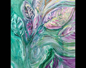 Prayer Plant Original Painting by Amy Drago Gallery Wrapped Canvas Acrylic on Canvas Plant Art