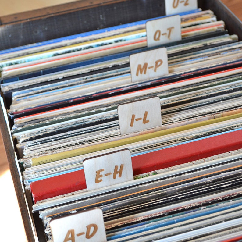 Vertical Tabbed Alphabetical Birch Wood Vinyl Record Dividers Etsy