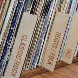 Single (1) Genre Wooden Record Divider (You Pick the Genre)