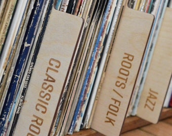 Single (1) Genre Wooden Record Divider (You Pick the Genre)