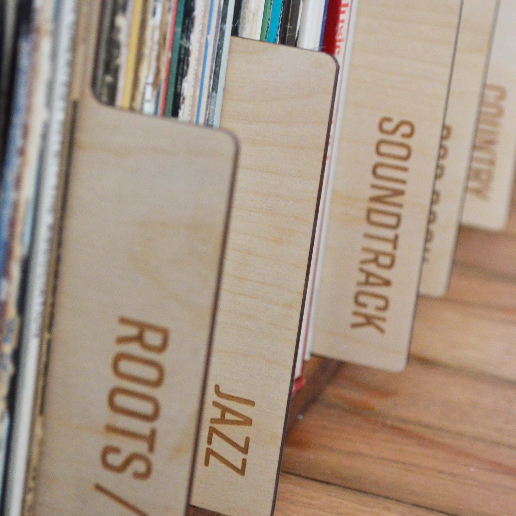 Wooden Vinyl Record Dividers Record Dividers Genre Record Dividers Alphabet Dividers Album Dividers Vinyl Record Storage