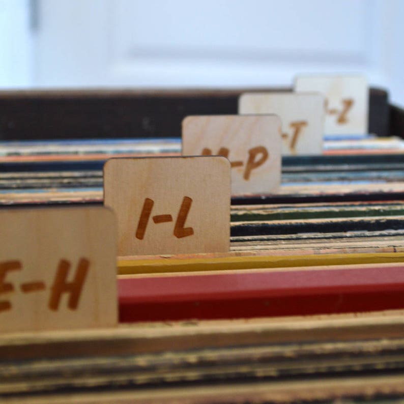 Vertical Tabbed Alphabetical Birch Wood Vinyl Record Dividers Etsy