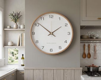 Nordic Solid Wood Wall Clock, Minimalist Modern Home Decor