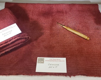 Wool Fabric Fat Quarters - Crimson - Rug Making - Rug Hooking - Quilting  - Sewing - Crafting - Doll Making - Applique work