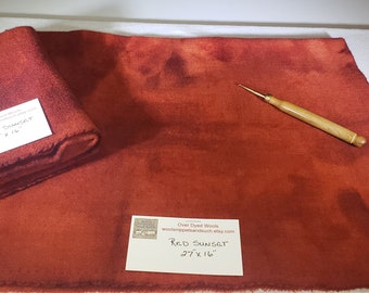 Wool Fabric Fat Quarter - Red Sunset - Rug Making - Rug Hooking - Quilting  - Sewing - Crafting - Doll Making - Applique work