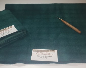 Wool Fabric Fat Quarters - Tahoe Green - Rug Making - Rug Hooking - Quilting  - Sewing - Crafting - Doll Making - Applique work