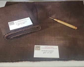 Wool Fabric Fat Quarters - Mahogany- Rug Making - Rug Hooking - Quilting  - Sewing - Crafting - Doll Making - Applique work