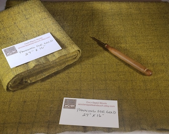 Wool Fabric Fat Quarters - Panning for Gold - Rug Making - Rug Hooking - Quilting  - Sewing - Crafting - Doll Making - Applique work