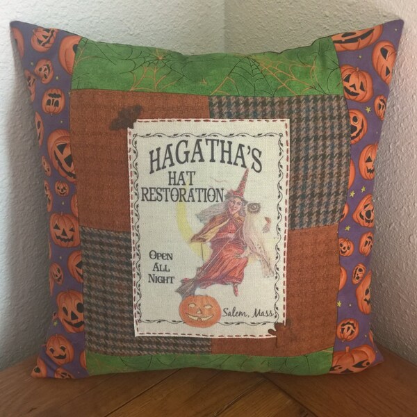 Hagatha Halloween Pillow - Home Decor - Pillows - Handmade