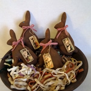 Chocolate Hares - Made to Order - Rabbits - Spring - Bunnies - Bowl Fillers - Home Decor - Primitive - Folk Art