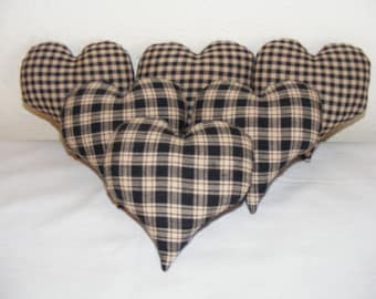 Homespun Heart Bowl Fillers - Made to Order - Bowl Fillers - Ornaments - Home Decor - Farmhouse Decor- Valentine Hearts - Home Accents