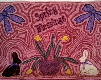 Rug Hooking Pattern - Rug Making - Rug Supply - Wool Rug Pattern - Spring Pattern - Spring Decor - Primitive Pattern