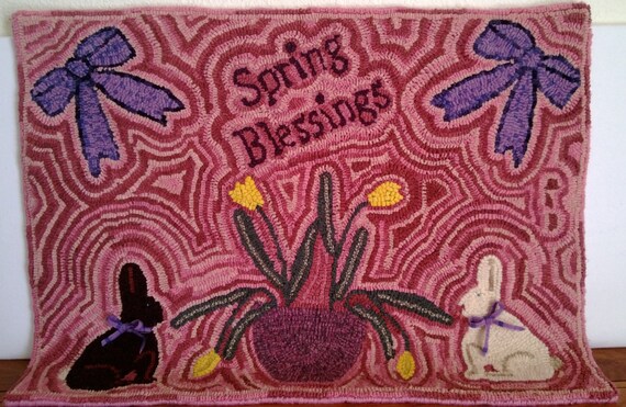 Rug Hooking Pattern - Rug Making - Rug Supply - Wool Rug Pattern - Spring Pattern - Spring Decor - Primitive Pattern