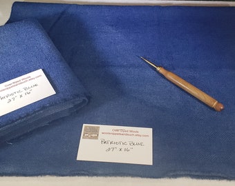 Wool Fabric Fat Quarters - Patriotic Blue- Rug Making - Rug Hooking - Quilting  - Sewing - Crafting - Doll Making - Applique work