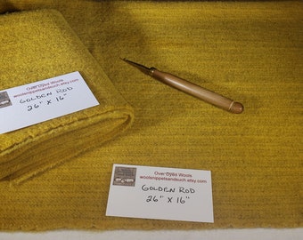 Wool Fabric Fat Quarters - Golden Rod - Rug Making - Rug Hooking - Quilting  - Sewing - Crafting - Doll Making - Applique work