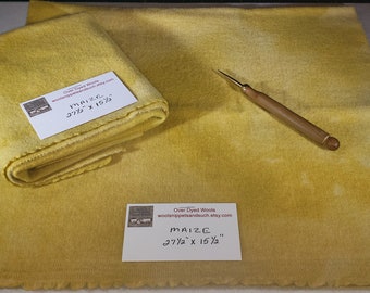 Wool Fabric Fat Quarters - Maize - Rug Making - Rug Hooking - Quilting  - Sewing - Crafting - Doll Making - Applique work