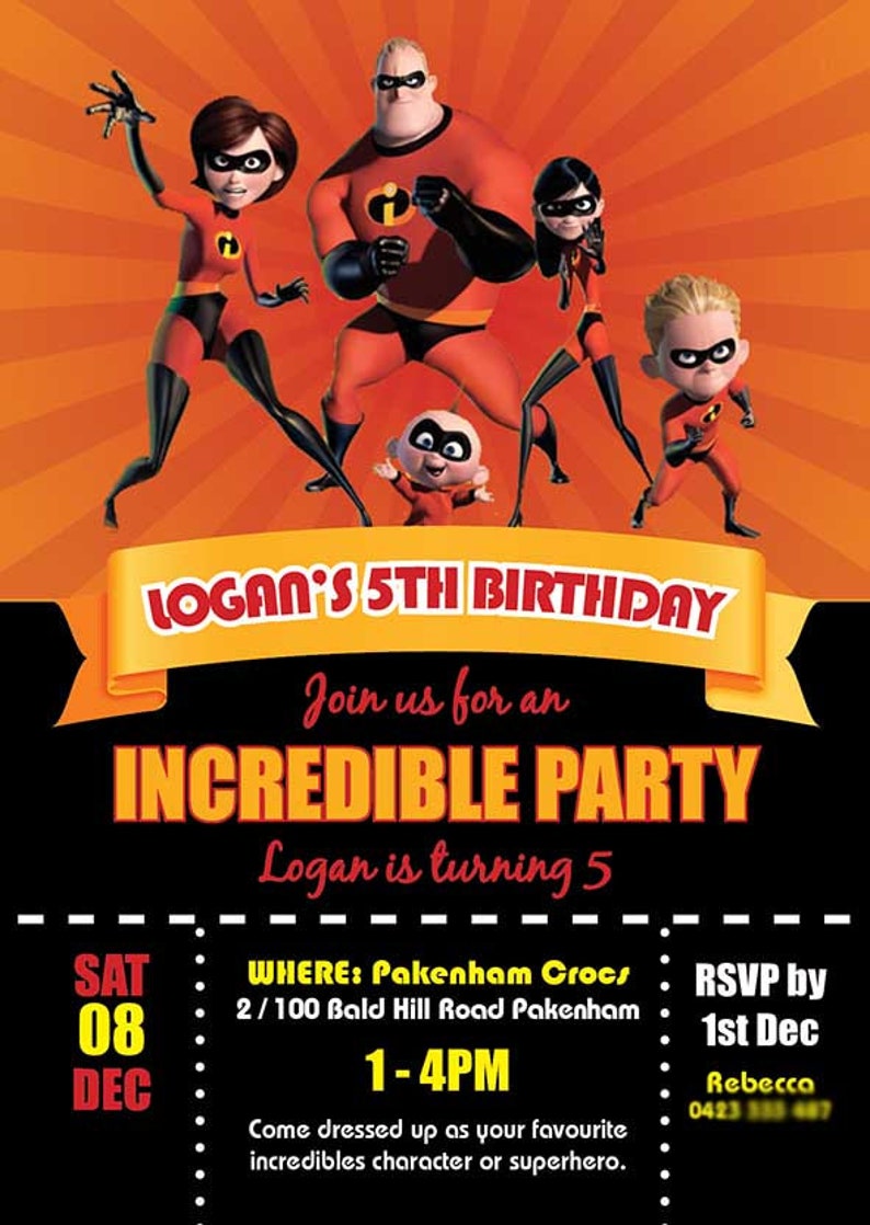INCREDIBLES Birthday Invite Create & Print Instantly DIY Etsy