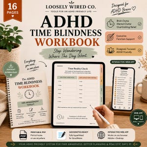 ADHD Time Blindness Workbook, Printable PDF, GoodNotes Planner, Time Management Toolkit, Executive Function Planner