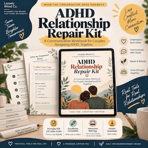 ADHD Relationship Workbook, Couples Communication PDF, Conflict Repair Kit for ADHD Couples, GoodNotes Digital Planner, Printable Download