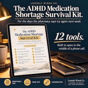 ADHD Medication Shortage Survival Kit | Pharmacy Call Tracker, Doctor Scripts & Unmedicated Day Plan | Printable PDF + Web App
