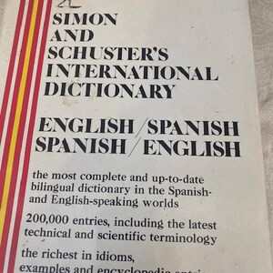 simon and schusters dictionary english spanish