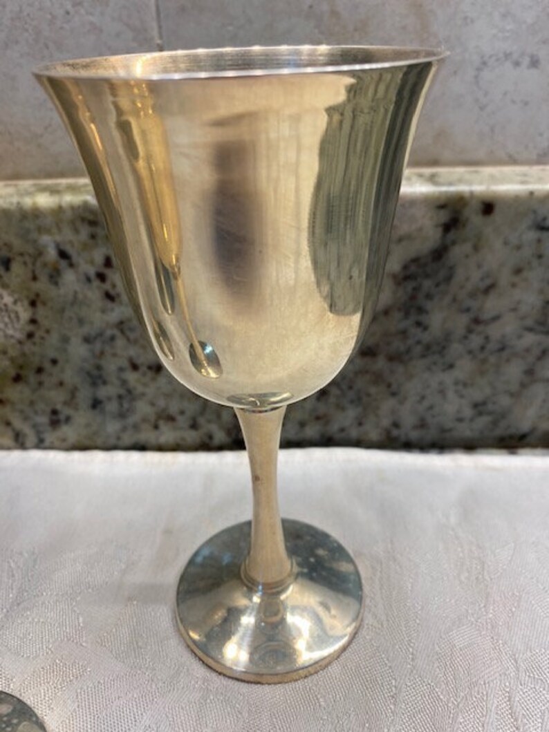 Silver Plate Wine Glasses 4 Etsy