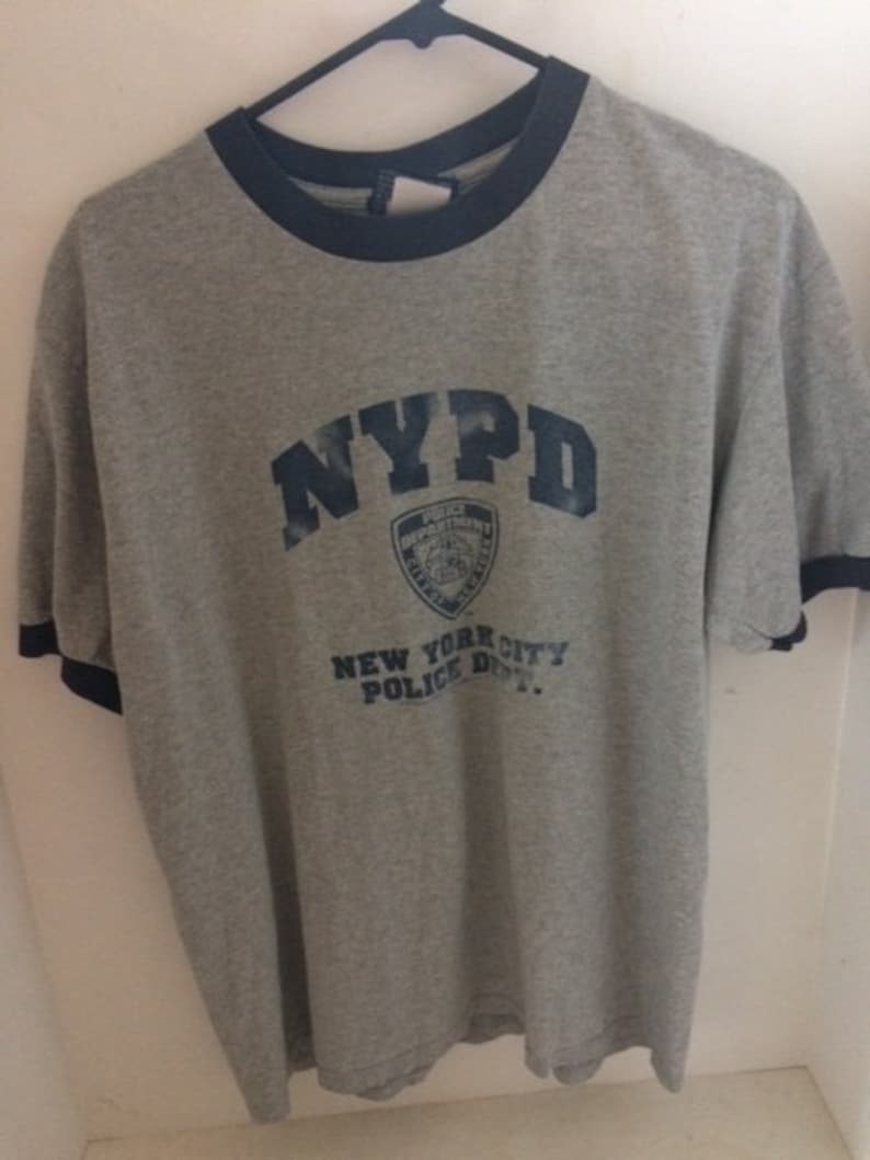OFFICIAL NYPD T SHIRT GRAY NEW YORK CITY POLICE LARGE
