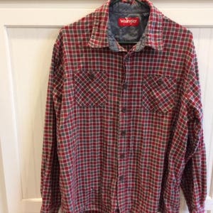 Wrangler mens flannel shirt size xl vintage flannel vintage wrangler western shirt image 1