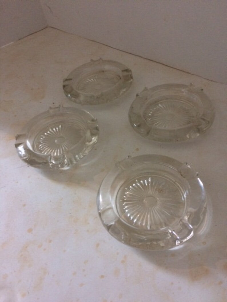 Ashtrays crystal 4 small ashtray crystal ashtray glass Etsy