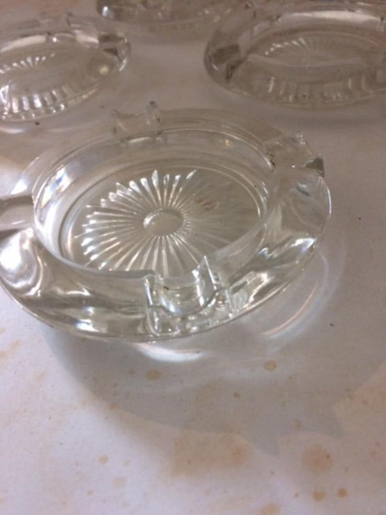 Ashtrays crystal 4 small ashtray crystal ashtray glass Etsy
