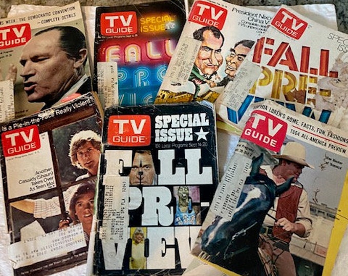 Old Tv Guides 7 of Them 60s and 70s Etsy