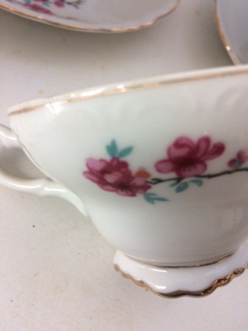 Tea Cups Made in Japan Vintage Tea Cups Two Tea Cups Flower Etsy