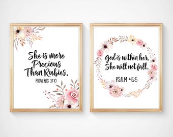 Bible Verses Home Decor More Precious Than Rubies God Is Etsy